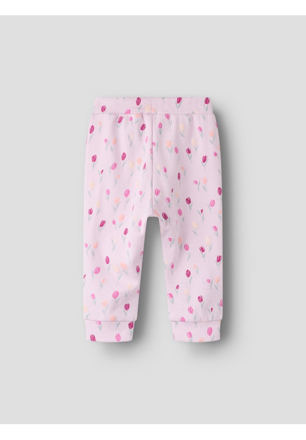 PANTALON BEBE ROSA TULIPANES