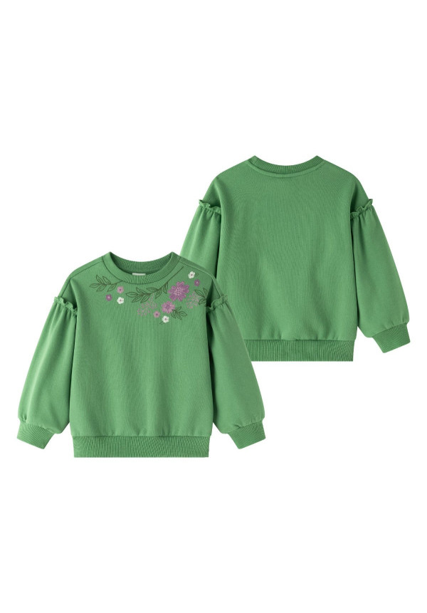 SUDADERA VERDE FLORAL