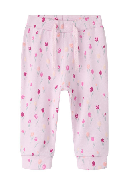 PANTALON BEBE ROSA TULIPANES