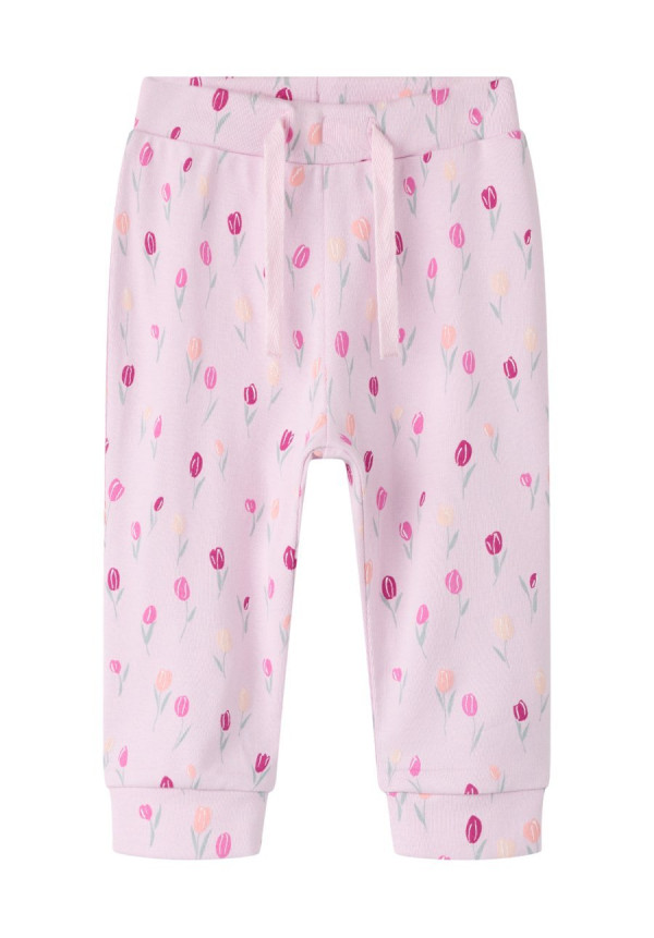 PANTALON BEBE ROSA TULIPANES