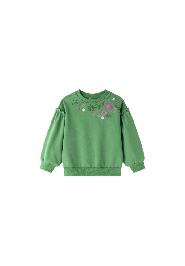 SUDADERA VERDE FLORAL