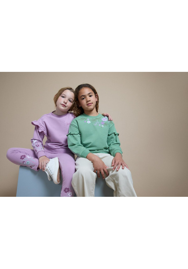 SUDADERA VERDE FLORAL