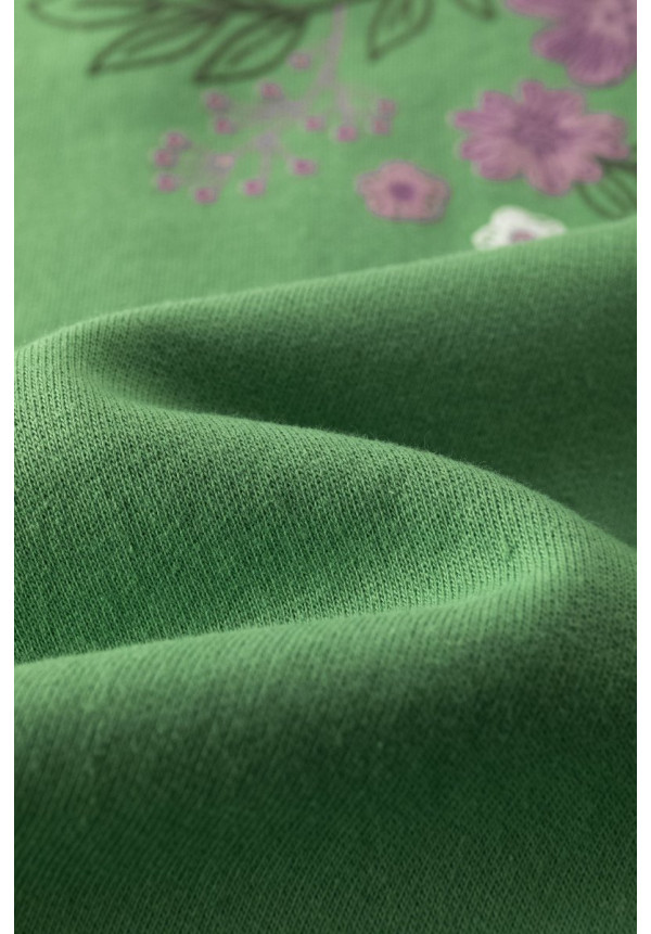 SUDADERA VERDE FLORAL