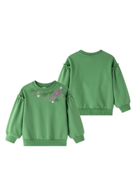 SUDADERA VERDE FLORAL